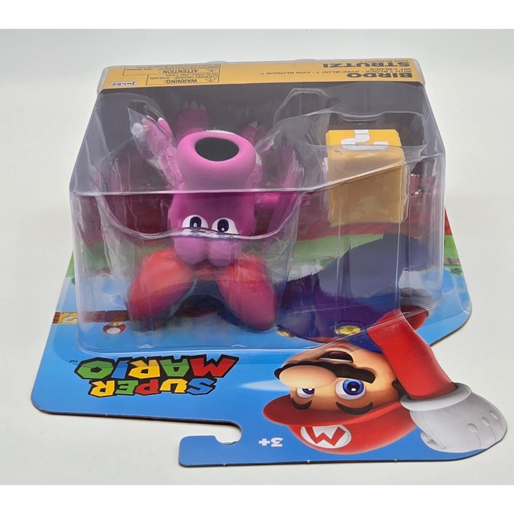 Jakks Pacific Super Mario Birdo Action Figure Unisex 4 inch Pink with ? Block - Picture 7 of 7